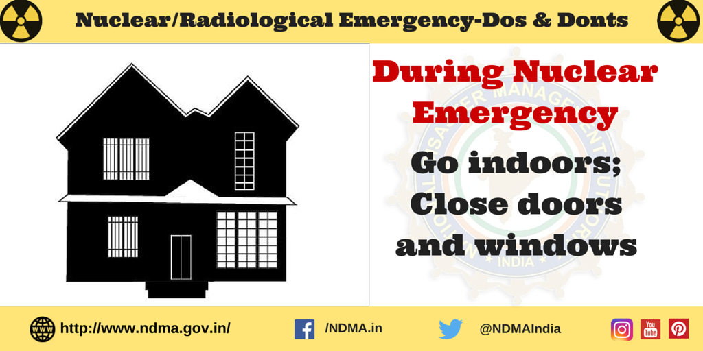 Go indoors, close doors and windows